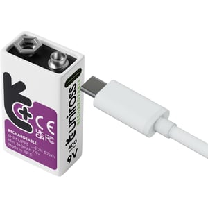 Акумулаторна батерия 9V Li-Ion Uniross 9V 400 mAh + USB Type C