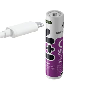 Литиево-йонна батерия 18650 Uniross 18650 - 2000 mAh - 10A + USB Type C