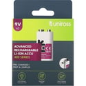 Акумулаторна батерия 9V Li-Ion Uniross 9V 400 mAh + USB Type C