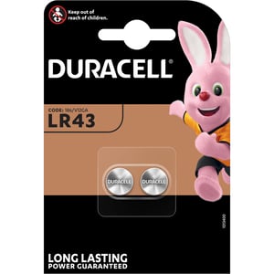 Алкални батерии LR43 - AG12 - Duracell LR43 - 1.5V - 2 броя