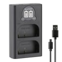 Зарядно за 2 батерии Panasonic DMW-BLF19 с LCD дисплей - 8.4V