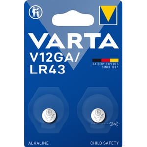 Алкални батерии LR43 Varta V12GA - AG12 - 1.5V - 2 броя