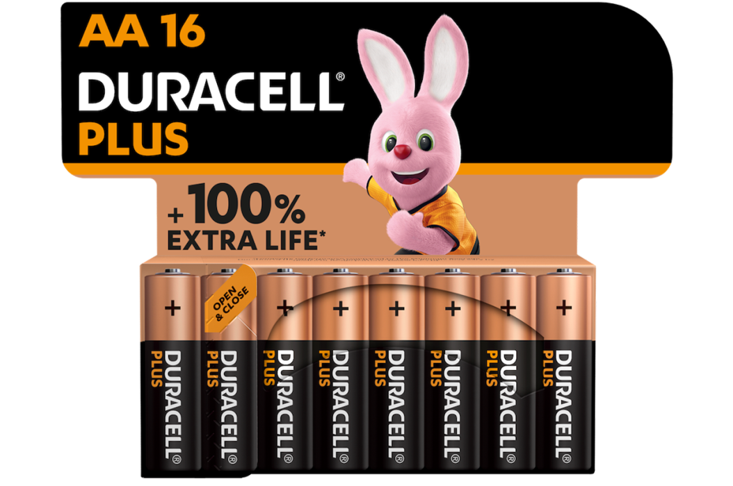 Алкални батерии АА Duracell Plus MN1500 AA - 16 броя